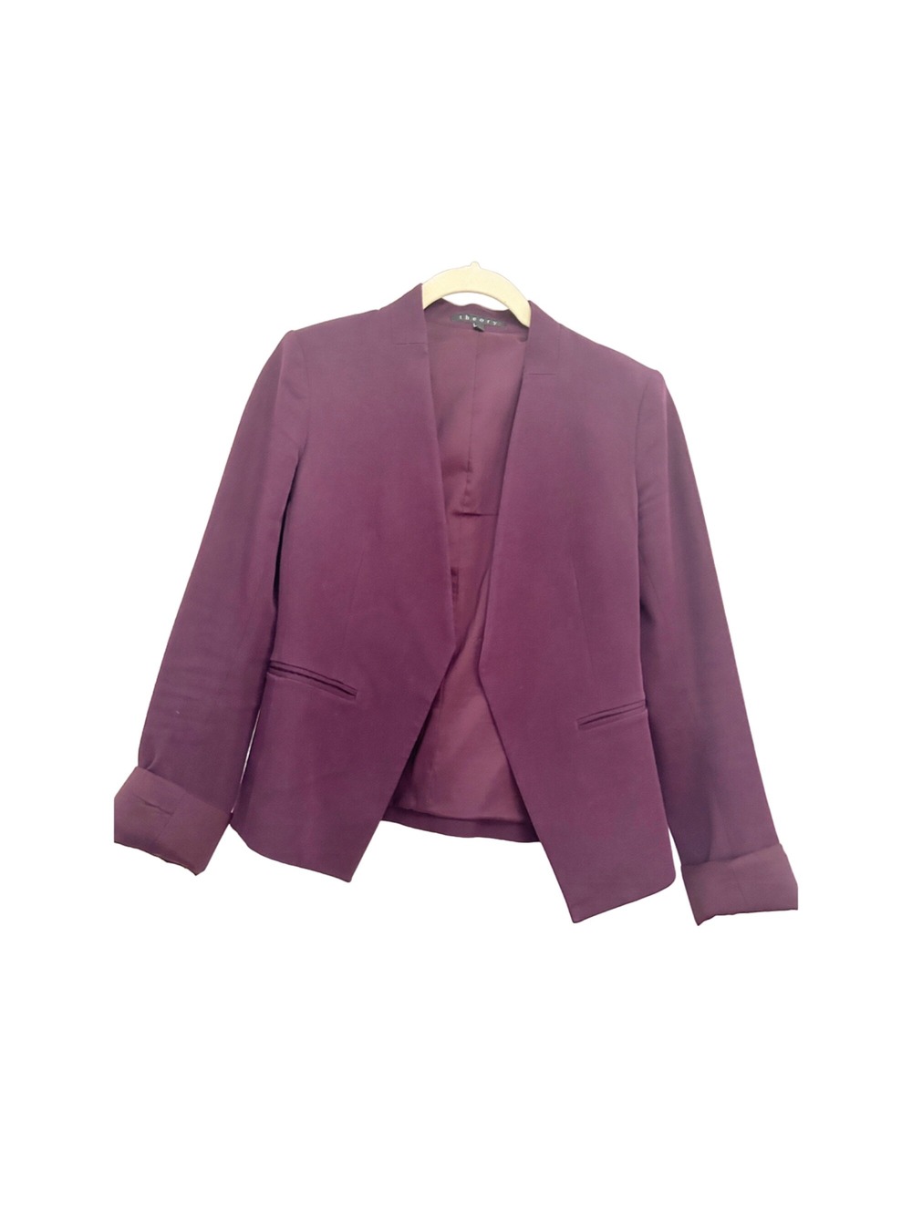 Theory Wine Colored Cropped Blazer 00 euc
